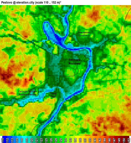 Zoom OUT 2x Pestovo, Russia elevation map