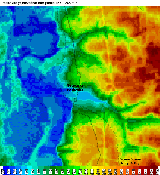 Zoom OUT 2x Peskovka, Russia elevation map