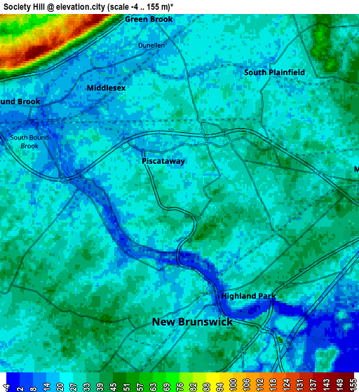 Zoom OUT 2x Society Hill, United States elevation map