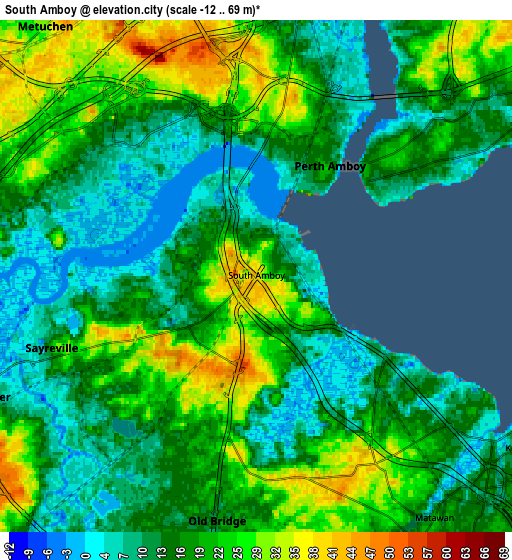 Zoom OUT 2x South Amboy, United States elevation map