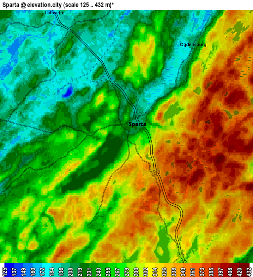 Zoom OUT 2x Sparta, United States elevation map