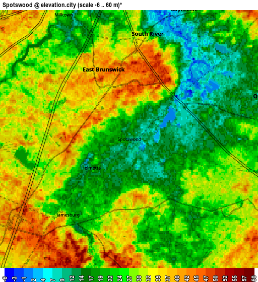 Zoom OUT 2x Spotswood, United States elevation map