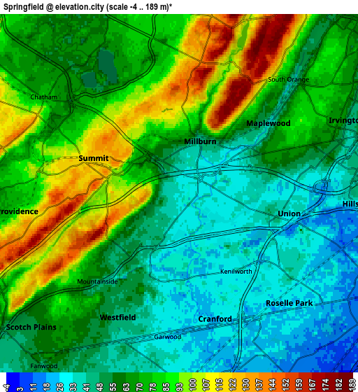 Zoom OUT 2x Springfield, United States elevation map