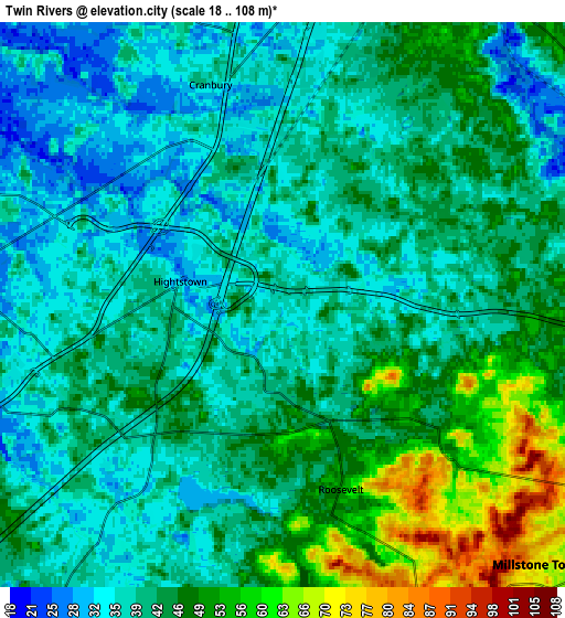 Zoom OUT 2x Twin Rivers, United States elevation map