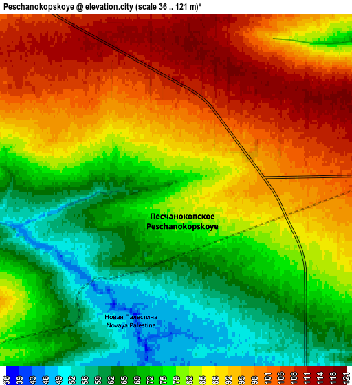 Zoom OUT 2x Peschanokopskoye, Russia elevation map