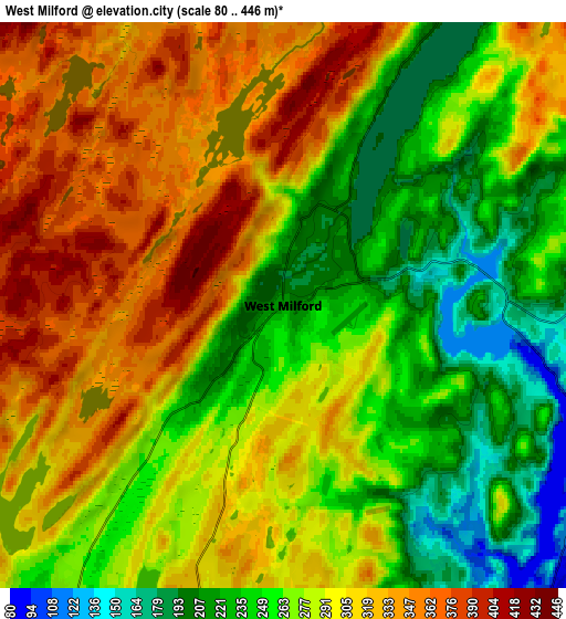 Zoom OUT 2x West Milford, United States elevation map