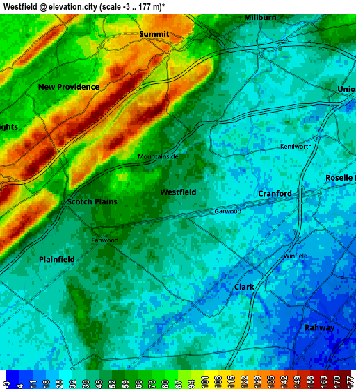 Zoom OUT 2x Westfield, United States elevation map