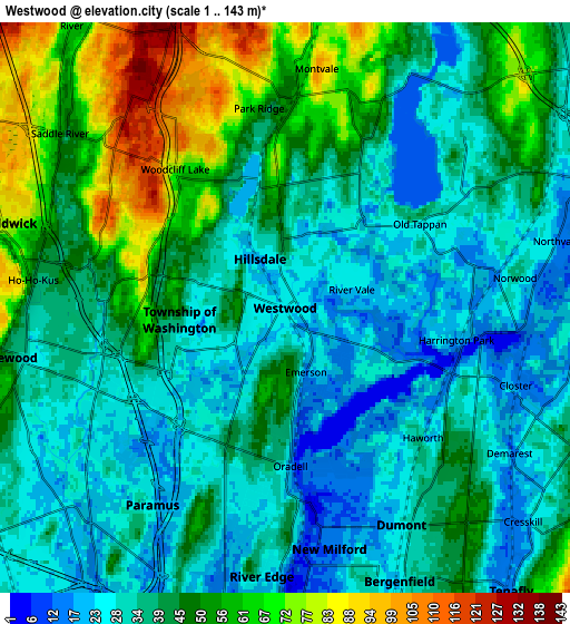 Zoom OUT 2x Westwood, United States elevation map