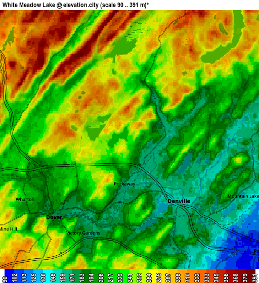 Zoom OUT 2x White Meadow Lake, United States elevation map