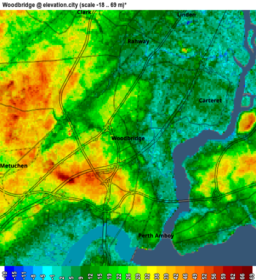 Zoom OUT 2x Woodbridge, United States elevation map