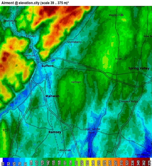 Zoom OUT 2x Airmont, United States elevation map