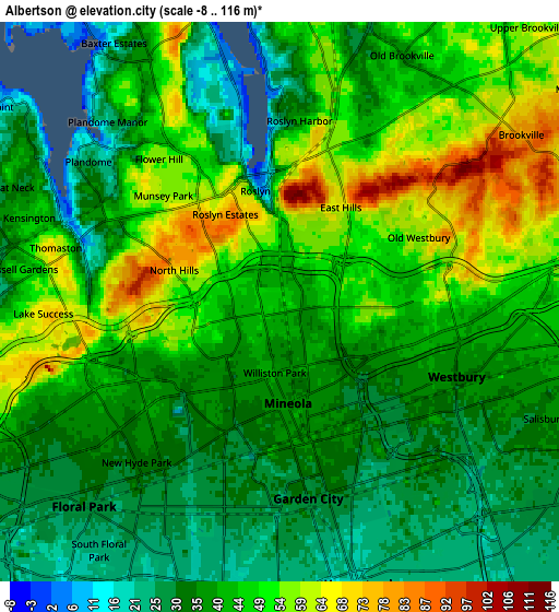 Zoom OUT 2x Albertson, United States elevation map