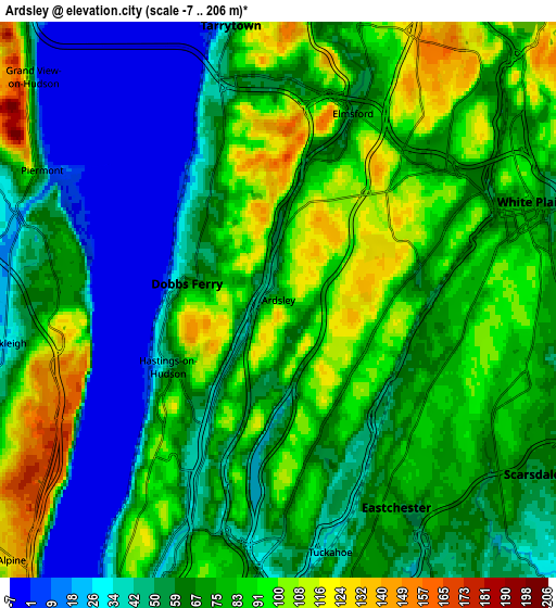 Zoom OUT 2x Ardsley, United States elevation map