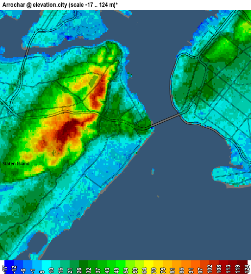 Zoom OUT 2x Arrochar, United States elevation map