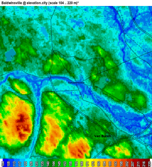 Zoom OUT 2x Baldwinsville, United States elevation map