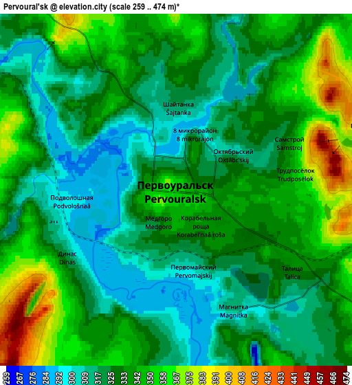 Zoom OUT 2x Pervoural’sk, Russia elevation map