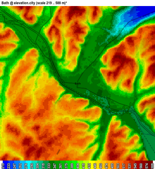 Zoom OUT 2x Bath, United States elevation map