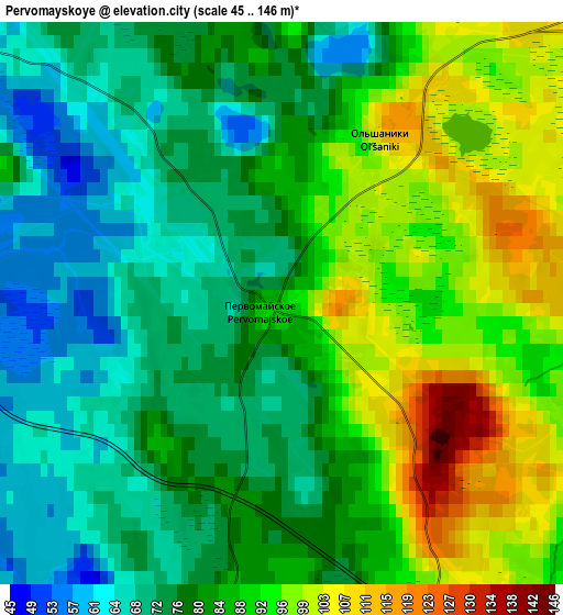 Zoom OUT 2x Pervomayskoye, Russia elevation map