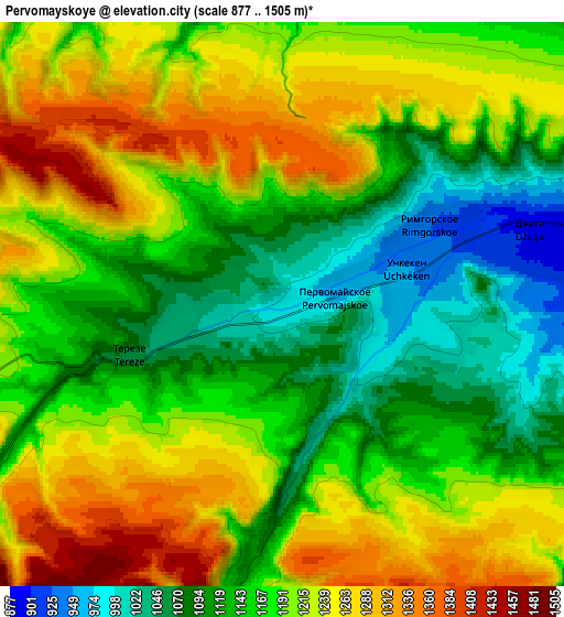 Zoom OUT 2x Pervomayskoye, Russia elevation map