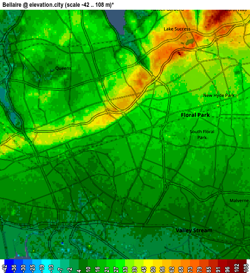 Zoom OUT 2x Bellaire, United States elevation map