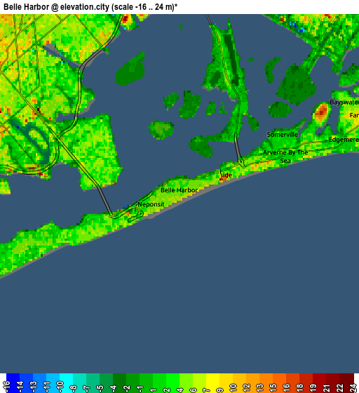 Zoom OUT 2x Belle Harbor, United States elevation map