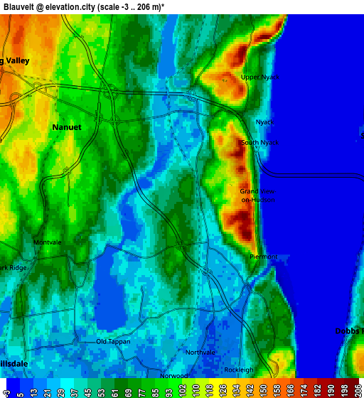 Zoom OUT 2x Blauvelt, United States elevation map