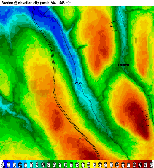 Zoom OUT 2x Boston, United States elevation map