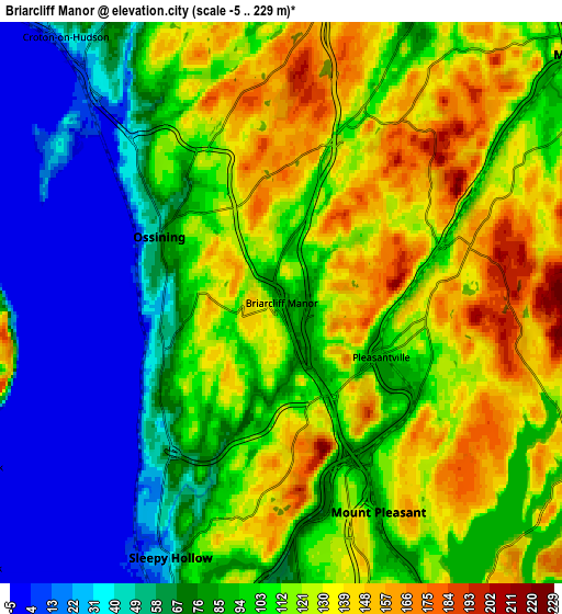 Zoom OUT 2x Briarcliff Manor, United States elevation map