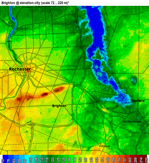 Zoom OUT 2x Brighton, United States elevation map