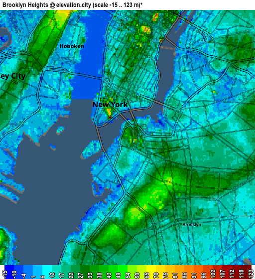 Zoom OUT 2x Brooklyn Heights, United States elevation map