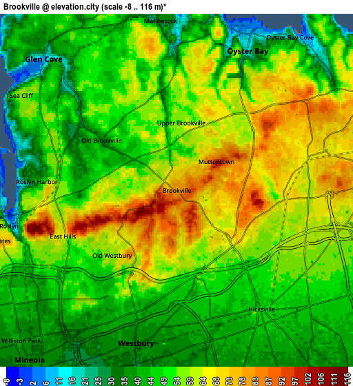 Zoom OUT 2x Brookville, United States elevation map