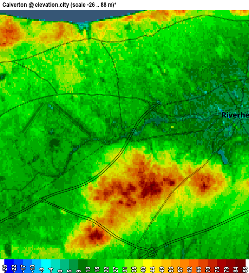 Zoom OUT 2x Calverton, United States elevation map