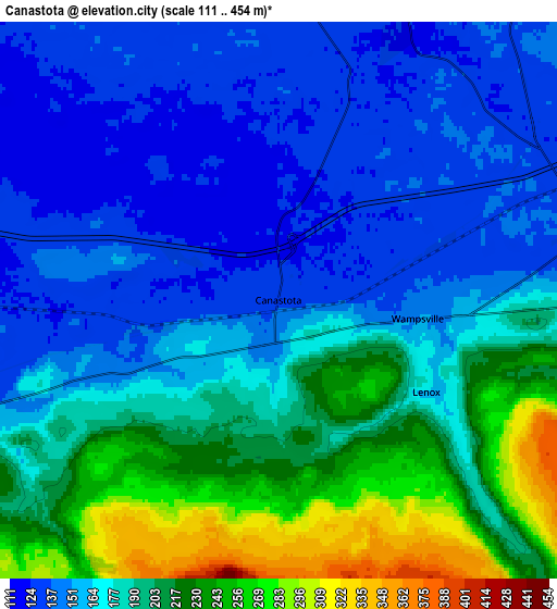 Zoom OUT 2x Canastota, United States elevation map