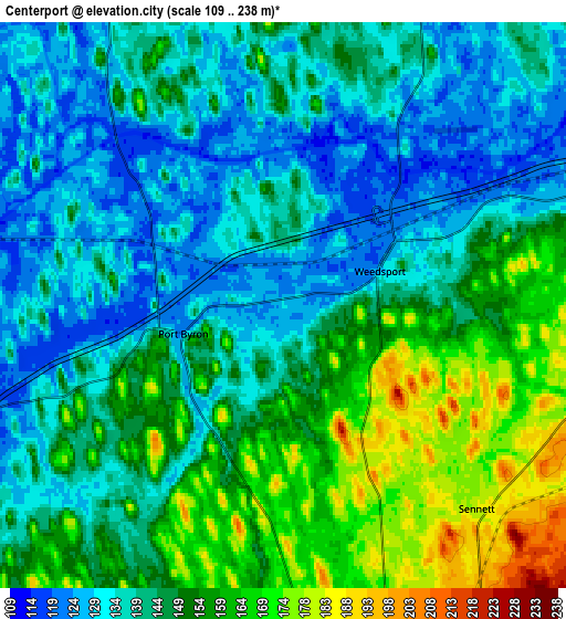 Zoom OUT 2x Centerport, United States elevation map