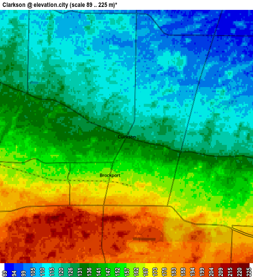 Zoom OUT 2x Clarkson, United States elevation map