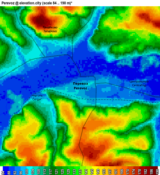 Zoom OUT 2x Perevoz, Russia elevation map