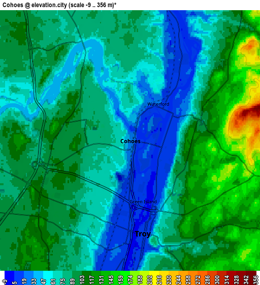 Zoom OUT 2x Cohoes, United States elevation map