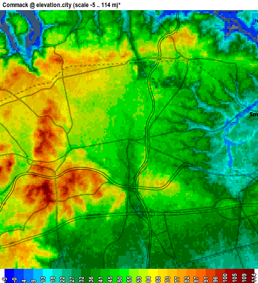 Zoom OUT 2x Commack, United States elevation map