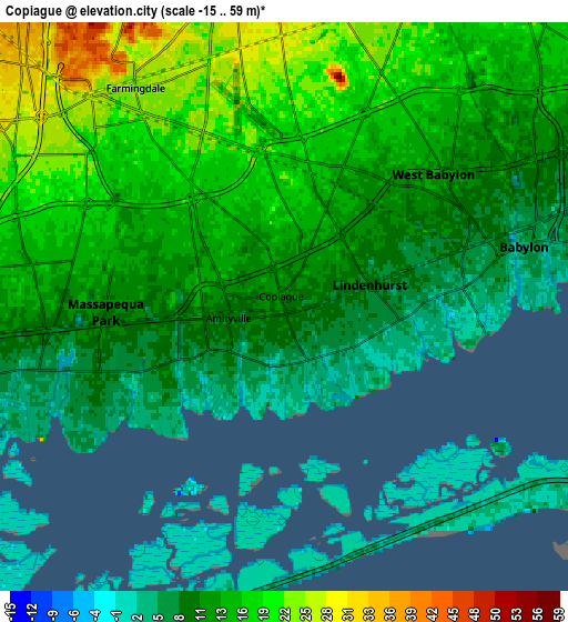 Zoom OUT 2x Copiague, United States elevation map