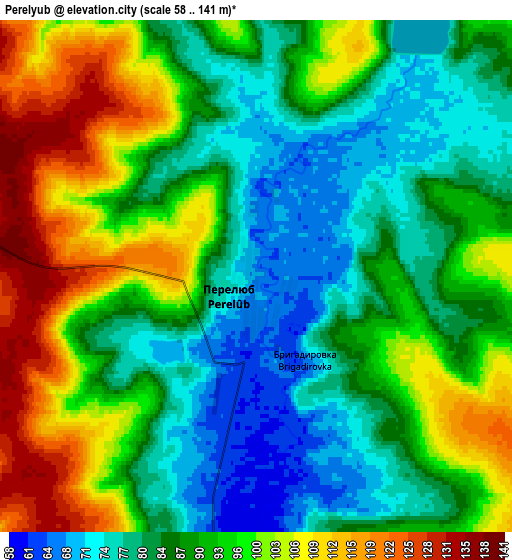 Zoom OUT 2x Perelyub, Russia elevation map