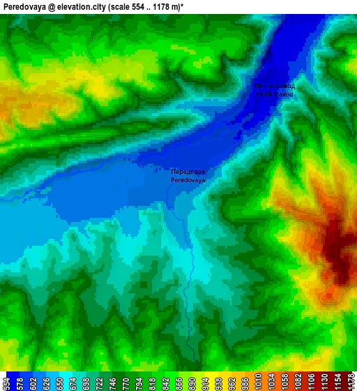 Zoom OUT 2x Peredovaya, Russia elevation map