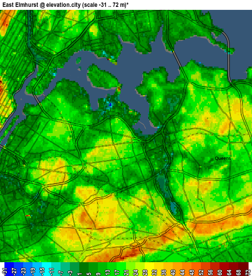 Zoom OUT 2x East Elmhurst, United States elevation map