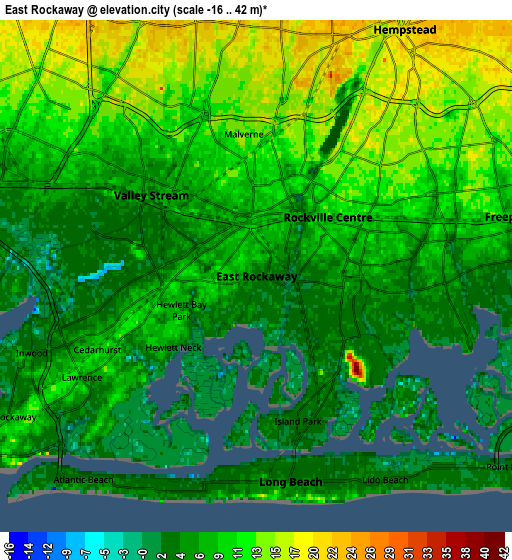 Zoom OUT 2x East Rockaway, United States elevation map