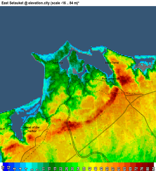 Zoom OUT 2x East Setauket, United States elevation map