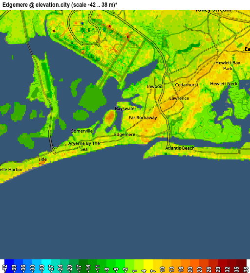 Zoom OUT 2x Edgemere, United States elevation map