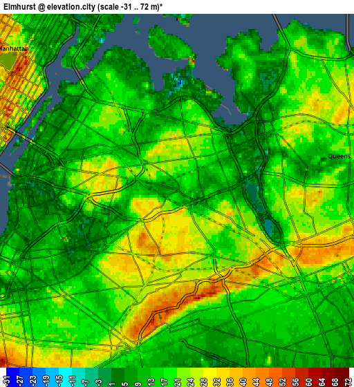 Zoom OUT 2x Elmhurst, United States elevation map