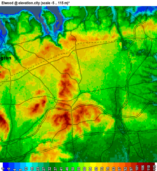 Zoom OUT 2x Elwood, United States elevation map