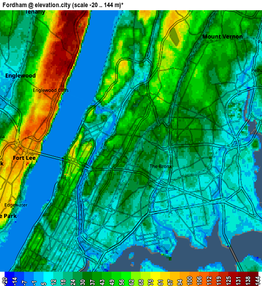 Zoom OUT 2x Fordham, United States elevation map