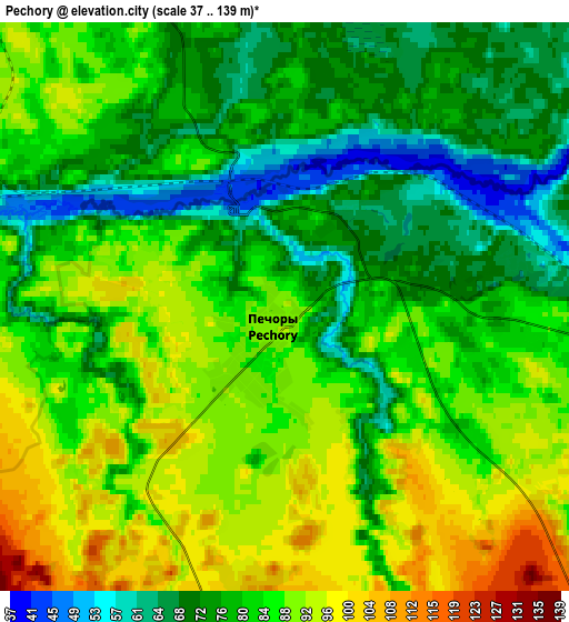 Zoom OUT 2x Pechory, Russia elevation map
