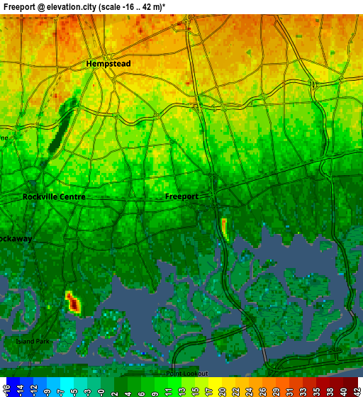 Zoom OUT 2x Freeport, United States elevation map